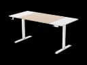 Электрический компьютерный стол GEEKRIG G160D-05OAK-WH, 160×76 см, столешница дуб, каркас белый