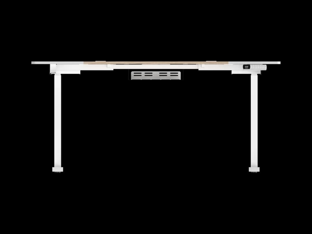 Электрический компьютерный стол GEEKRIG G160D-05OAK-WH, 160×76 см, столешница дуб, каркас белый