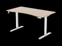 Электрический компьютерный стол GEEKRIG G140DS-04OAK, 140×76 см, столешница дуб, каркас белый